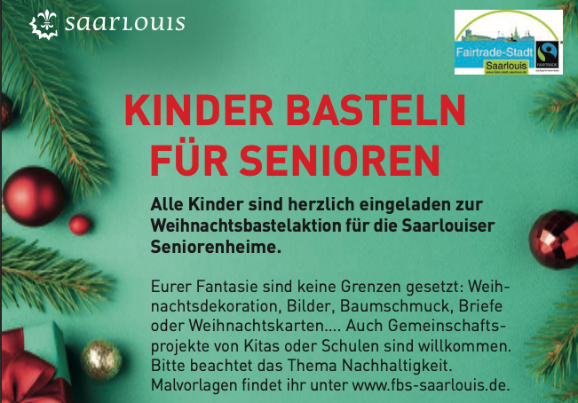 Weihnachtsaktion – Kinder basteln für Senioren
