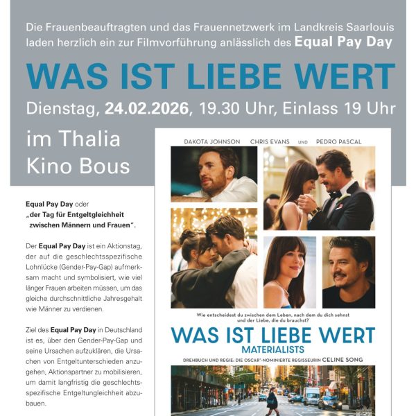 „Was ist Liebe wert“ – ein besonderer Kinoabend anlässlich des Equal Pay Day