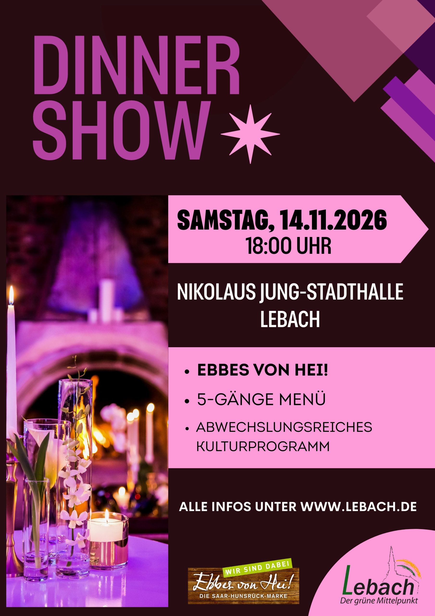 Plakat Hochkant Dinnershow 26