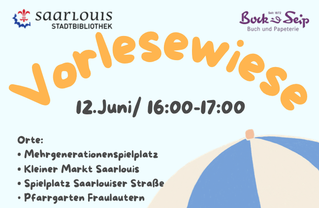 Vorlesewiese unter freiem Himmel – Kostenlose Vorleseangebote für Kinder in Saarlouis