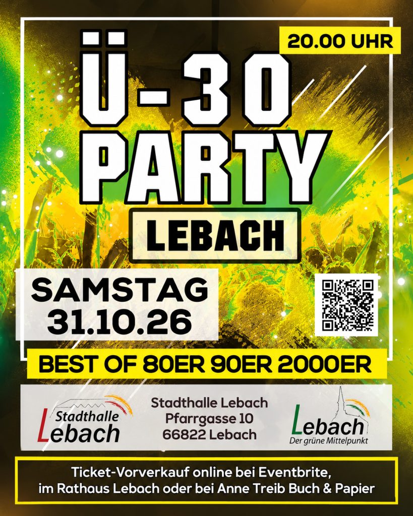 Ü30-Party am 31. Oktober in Lebach